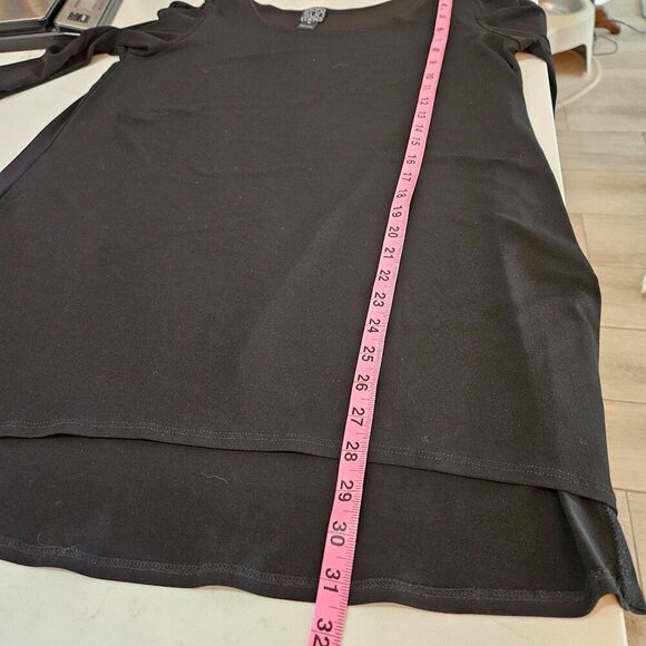 Clara Sunwoo Tunic Top Medium Cold Shoulder Black Office Party - Picture 7 of 9